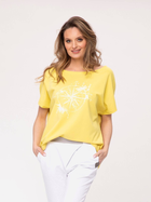 Koszulka damska bawełniana Look Made With Love Inca 114 S/M Żółta (5903999304409) - obraz 1