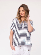 Koszulka damska bawełniana Look Made With Love Amalfi 114 L/XL Ciemnoniebieski/Biały (5903999304928) - obraz 1