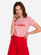 Koszulka damska bawełniana Makover K127 L Różowa (5903887667753) - obraz 5