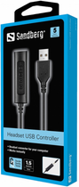 Kabel Sandberg USB Type A - 3.5 mm (mini-jack) 1.5 m Czarny (5705730134173) - obraz 3