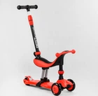 Самокат-велобег 3в1 Best Scooter BS-71889. 3 PU колеса с подсветкой, сидение, амортизаторы, родительская ручка