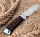 Нож Охотничий Военный с широким клинком и деревянной рукоятью. Сталь 440C. G2432W - изображение 2