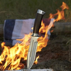 Нож Охотничий Военный с широким клинком и деревянной рукоятью. Сталь 440C. G2432W - изображение 6