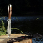 Нож Охотничий Военный с широким клинком и деревянной рукоятью. Сталь 440C. G2432W - изображение 7