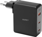 Мережевий зарядний пристрій Aukey PA-B7O Omnia II GaN 3xUSB 140W PD3.1 PPS EU/US/UK (689323785766)