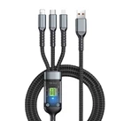 Кабель для зарядки универсальный 3 в 1 Lightning/micro-USB/USB Typ-C Черный