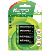 Акумулятори Memorex Rechargeable HR14 4000mAh R14/C 2 шт (MEA0048) - зображення 1
