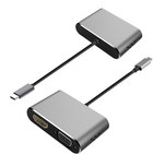 Adapter Platinet Multimedia USB Type-C - HDMI + VGA F/F Black (PMMA9832) - obraz 2