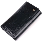Лаковый женский кошелек с визитницей ST Leather 19403 черный