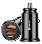 Зарядний пристрій в автомобіль BASEUS Circular Plastic 30W A+A PPS 2USB 5A QC 3.0 Black (CCALL-YD01)
