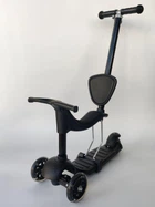 Самокат беговел детский трехколесный Scooter Horned 0332 с родительской ручкой Black
