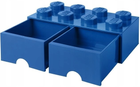 Pudełko LEGO Storage Brick 8 z szufladą i ośmioma wypustkami Niebieskie (40061731) - obraz 4