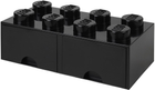 Pudełko LEGO Storage Brick 8 z szufladą i ośmioma wypustkami Czarny (40061733) - obraz 2