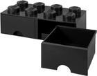 Pudełko LEGO Storage Brick 8 z szufladą i ośmioma wypustkami Czarny (40061733) - obraz 4