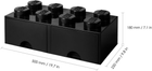 Pudełko LEGO Storage Brick 8 z szufladą i ośmioma wypustkami Czarny (40061733) - obraz 6