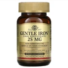 Добавка з залізом, Solgar, Gentle Iron, 25 мг, 90 рослинних капсул