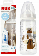 Пляшечка для годування Nuk First Choice Cat & Dog Ash Transparent 300 мл (4008600439899) - зображення 1