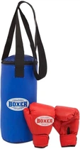 Боксерский набор Boxer детский (перчатки 4oz + мешок) h-35 см, ширина 15 см (1008-01B)