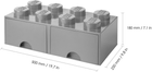 Pojemnik LEGO Storage Brick 8 z szufladami do przechowywania Szary (40061740) - obraz 5