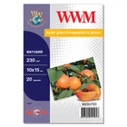 Фотопапір WWM матовий 230г/м кв, 10см x 15см, 20 арк (M230.F20)