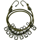 Веревка Mil-Tec для стирки с зажимами 110-250 см WÄSCHELEINE OLIV (16019000) - изображение 3