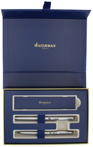 Zestaw Waterman Allure Deluxe Hemisphere Stal Długopis + Pióro wieczne Niebieskie (5000005076708) - obraz 1