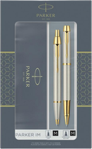 Zestaw Parker IM Brushed Metal GT Długopis + Długopis Rollerball Niebieskie (3026980932176) - obraz 1