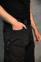 Штани чоловічі карго модель SLAVA чорні розмір 38/32 + подарунок шеврон "ПОЛІЦІЯ" розміром 12*2,5 см - зображення 3