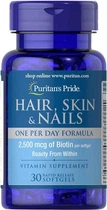 Витамины для волос, ногтей и кожи Puritan's Pride Hair, Skin Nails One Per Day Formula 30 гел капс