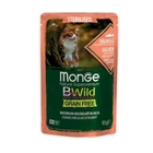 Влажный корм для котов Monge cat wet bwild grain free sterilised Лосось с креветками и овощами 85 г