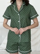 Женская пижама из хлопка с шортами и рубашкой Зелёный L (ВК4305В-4)