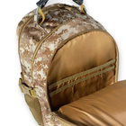 Тактичний рюкзак, 35 л, 3 відділи, USB розʼєм, гніздо для навушників, розмір: 45*30*25 см, коричневий піксель - изображение 4