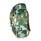 Тактично-туристичний рюкзак, 56 л, з розширенням, один відділ, розмір: 70(80)*35*20 см, зелений піксель - зображення 7