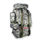 Туристичний, тактичний рюкзак, 90 л, 1 відділ, 2 фронтальні кишені, розмір: 85*40*25 см, сірий піксель - изображение 5