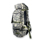 Туристичний, тактичний рюкзак, 90 л, 1 відділ, 2 фронтальні кишені, розмір: 85*40*25 см, сірий піксель - изображение 7