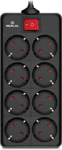 Сетевой удлинитель Real-El RS-8 Protect 1.8 м Black (EL122300021)