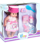 Lalka bobas Mega Creative Baby My Sweet Doll w różowej panamie 35 cm (5903246481587) - obraz 3