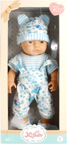Lalka bobas JQ Baby w czapce w paski z uszami 40 cm (5908275184799) - obraz 1