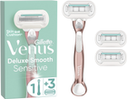Станок для гоління жіночий (Бритва) Venus Extra Smooth Sensitive RoseGold з 3 змінними картриджами (7702018609994)
