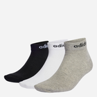 Набір чоловічих шкарпеток коротких бавовняних Adidas Think Linear Ankle 3P IC1306 46-48 3 пари Сірий/Білий/Чорний (4066746443187) - зображення 1