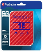 Жорсткий диск Verbatim Store n Go 1ТБ 2.5" USB 3.0 Червоний (0023942532033) - зображення 3