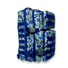 Тактично-туристичний рюкзак 16072 два відділи, 2 фронтальні кишені внутрішня органайзер 45*25*20 см синій - изображение 3