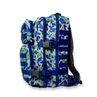Тактично-туристичний рюкзак 16072 два відділи, 2 фронтальні кишені внутрішня органайзер 45*25*20 см синій - изображение 6