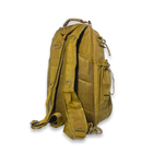 Тактичний рюкзак 6045 одне відділення фронтальні кишені бокові кишені додаткові кріплення роз.45*30*16 койот - изображение 5