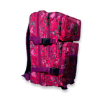 Тактично-туристичний рюкзак 16072 два відділи, 2 фронтальні кишені внутрішня органайзер 45*25*20 см рожевий - изображение 3