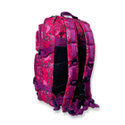Тактично-туристичний рюкзак 16072 два відділи, 2 фронтальні кишені внутрішня органайзер 45*25*20 см рожевий - изображение 5