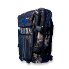 Тактичний, штурмовий рюкзак 16073 два відділи, 2 фронтальні кишені 25л, розмір 43*23*17 см коричнево-синій - изображение 7