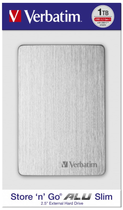 Dysk twardy Verbatim Store n Go Alu Slim 1TB 2.5" USB 3.2 Srebrny (0023942536635) - obraz 4