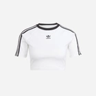 Koszulka bawełniana sportowa krótka damska Adidas 3Stripes Baby IP0662 L Biała (4066757229107) - obraz 1