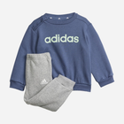 Dres sportowy ciepły (bluza + spodnie) dla chłopca Adidas I LIN FL JOG IS2498 74 cm Granatowy/Szary (4067891907760) - obraz 1